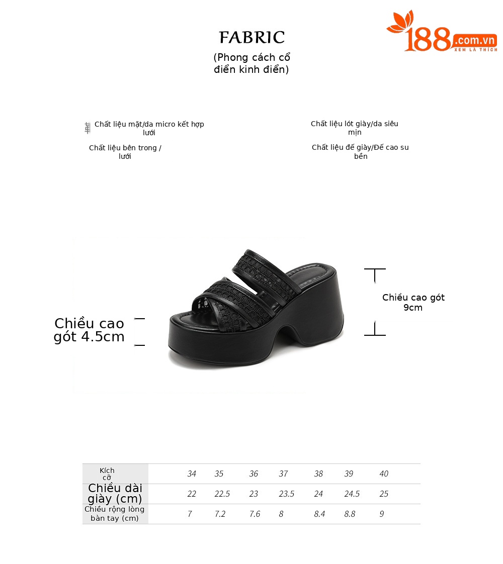 Sandal cao gót nữ quai chéo đế xuồng hở mũi gót 9 cm — màu đen, màu trắng ngà chi tiết 2