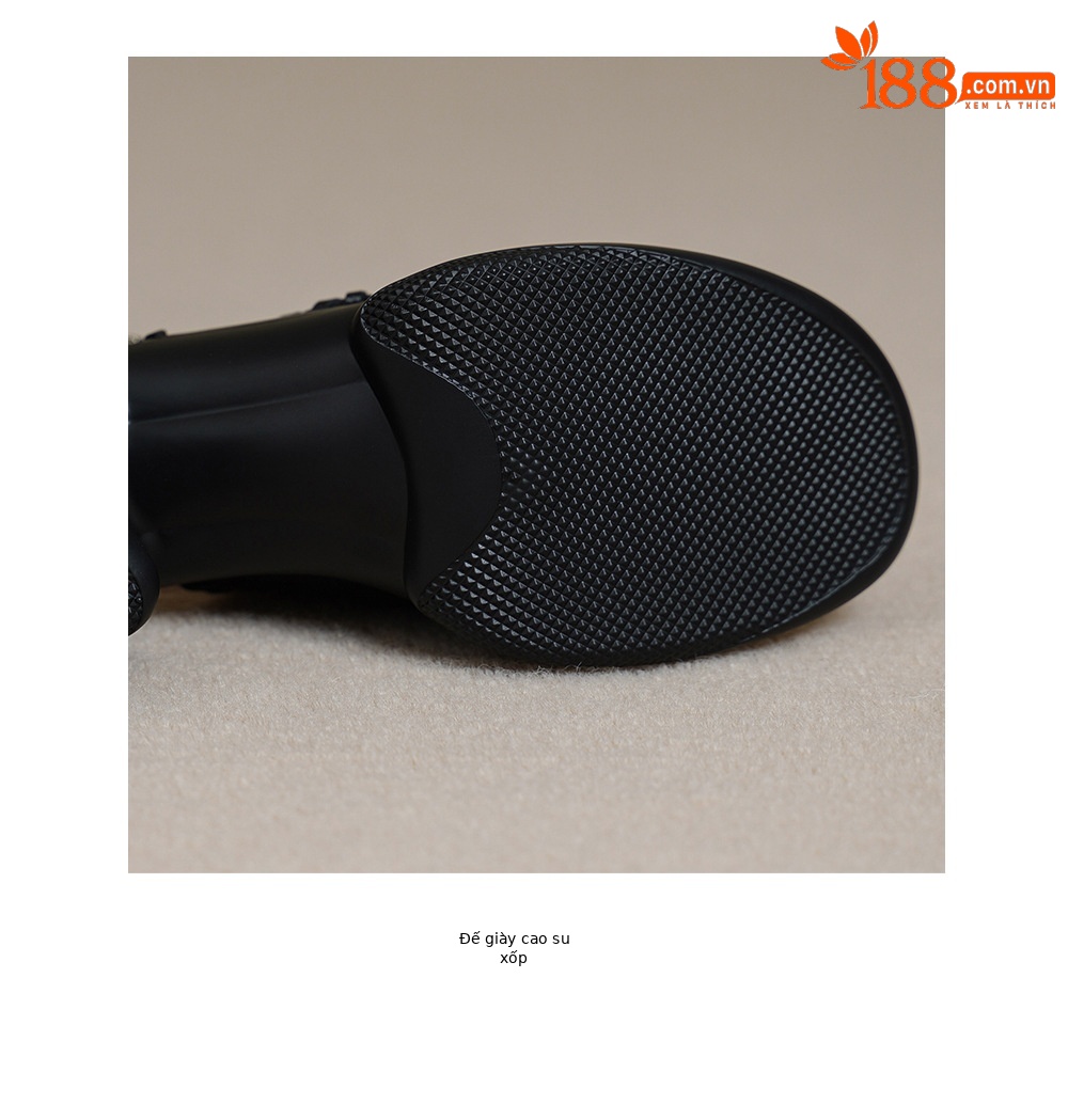 Sandal cao gót nữ hở mũi da bò gót vuông 8 cm đế dày — đen chi tiết 18