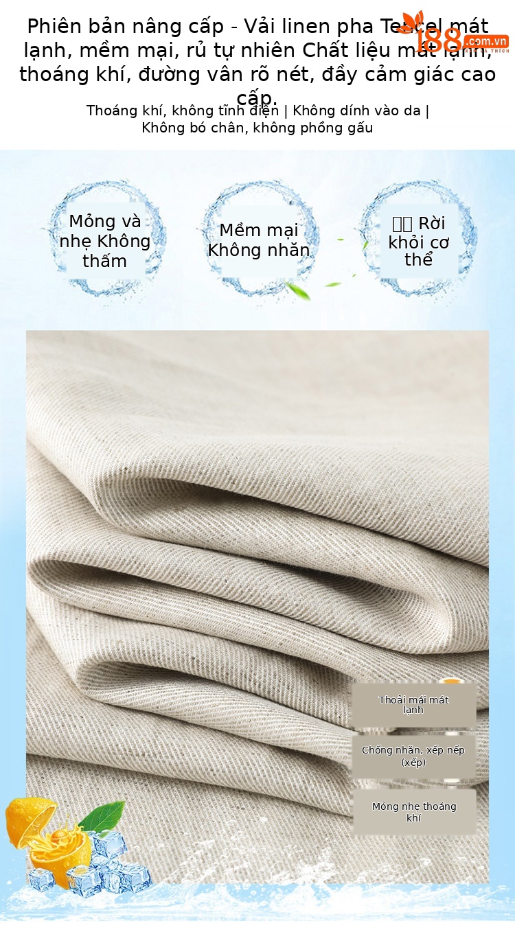 Quần culottes nữ ống rộng vải lanh cạp cao thắt lưng bản to — Màu đen thông thường chi tiết 20
