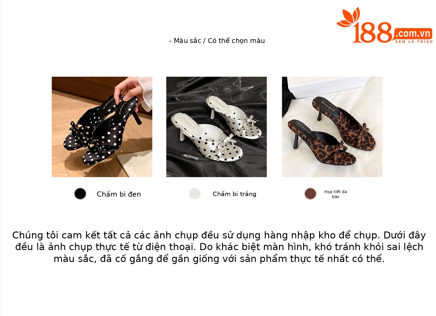 Sandal cao gót nữ hở mũi phong cách Pháp, chất liệu satin họa tiết chấm bi/chấm sóng, gót nhọn 9 cm — Điểm sóng đen, Trang chủ, Điểm sóng trắng chi tiết 6