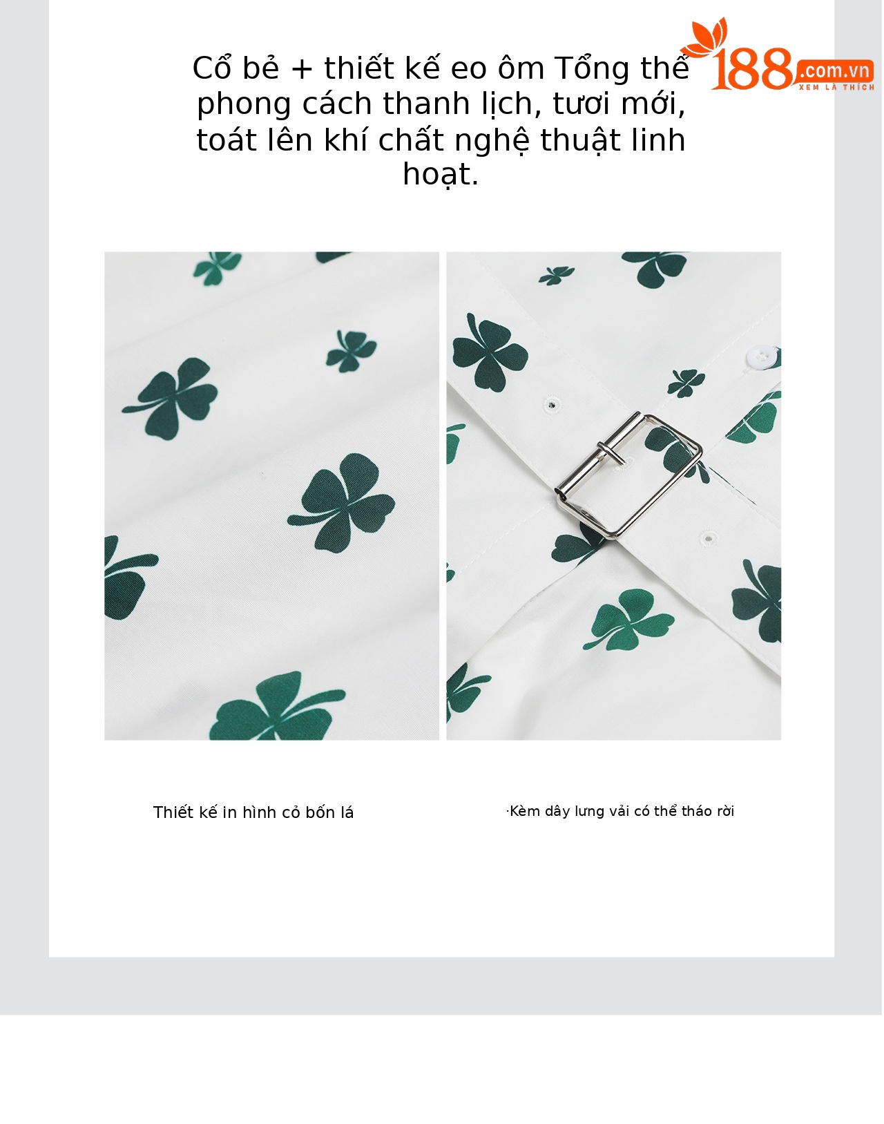 Đầm maxi nữ thắt eo in họa tiết hoa, tay ngắn cổ bẻ, chất cotton thoáng mát — màu trắng chi tiết 9