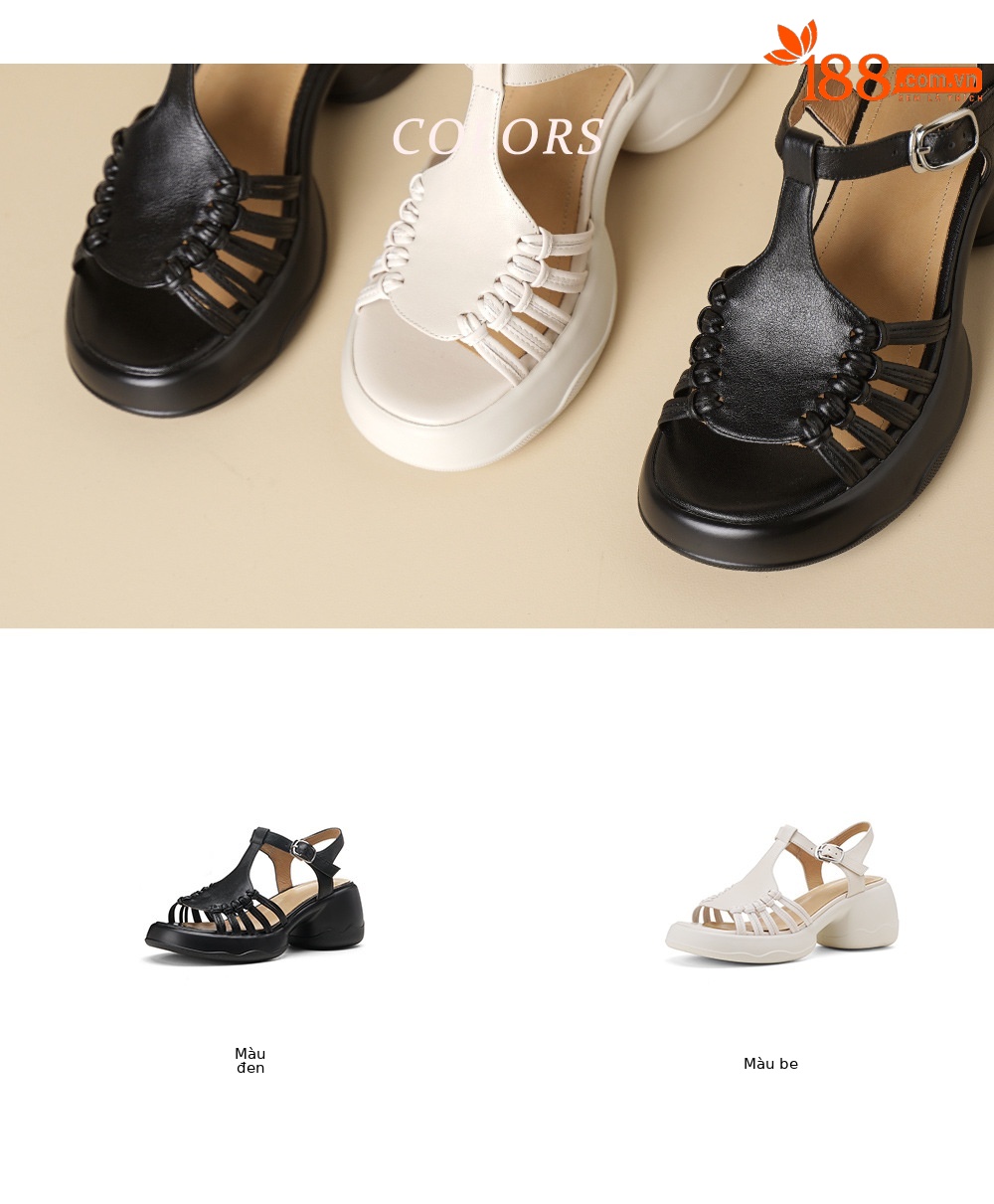 Sandal nữ đế dày quai ngang khóa chữ T dệt phong cách thể thao — đen chi tiết 5