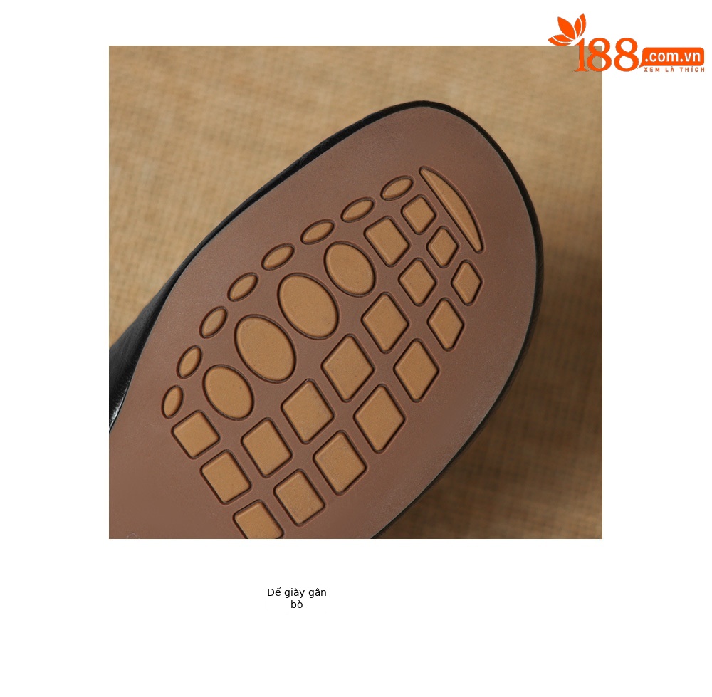 Sandal nữ da dê đục lỗ mũi trùm quai ngang hở gót — đen chi tiết 18