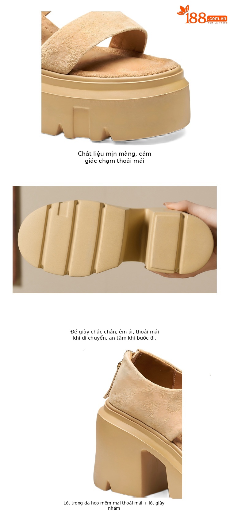 Sandal cao gót La Mã hở mũi gót vuông 9cm đế dày 3cm — màu đen, màu mơ chi tiết 4