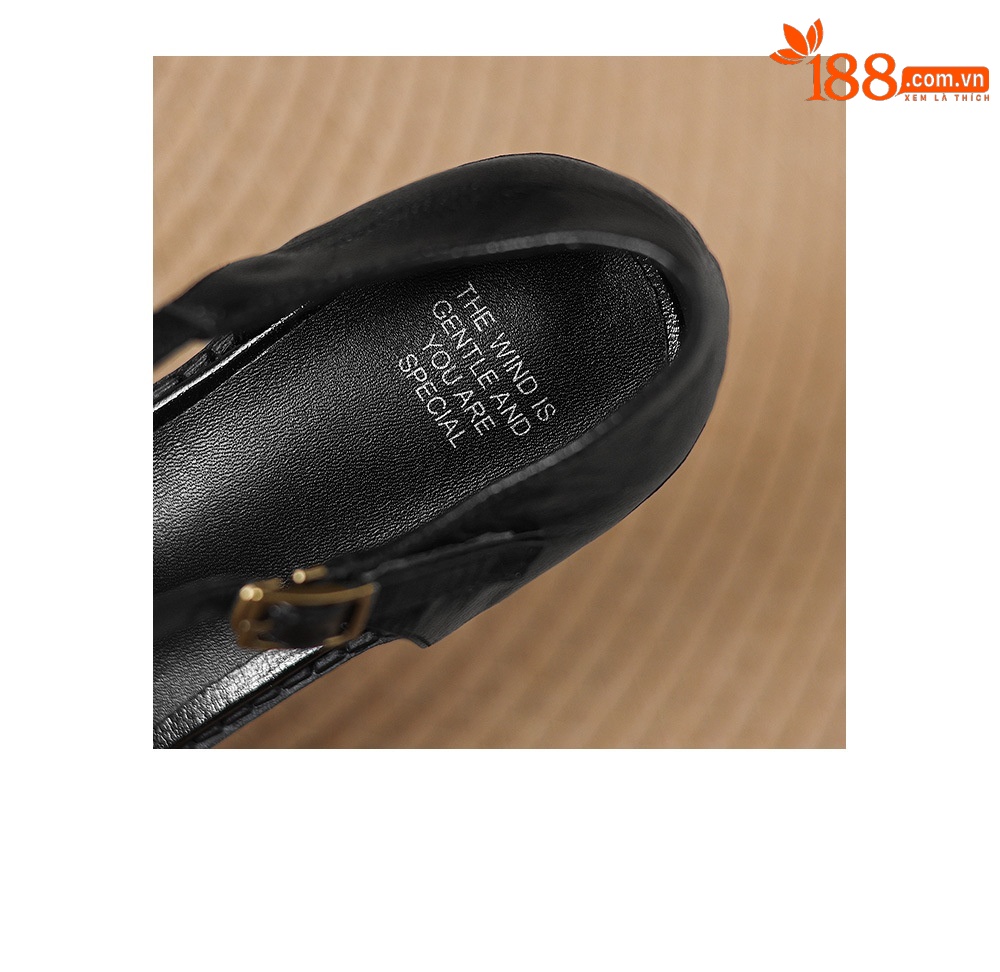 Sandal nữ quai ngang chữ T mũi nhọn gót vuông phong cách Anh retro — màu nâu chi tiết 13