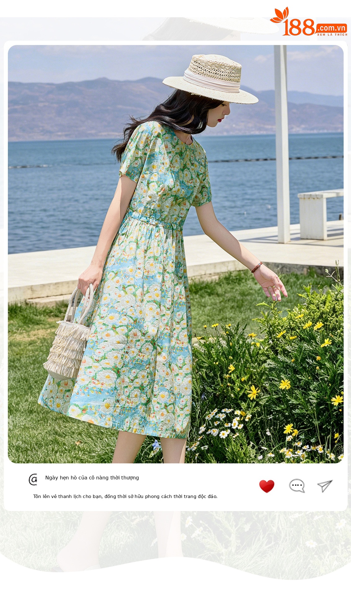 Đầm maxi nữ thắt eo họa tiết hoa nhí màu xanh lá dáng suông dài — Xanh lá cây nhạtcolor chi tiết 3