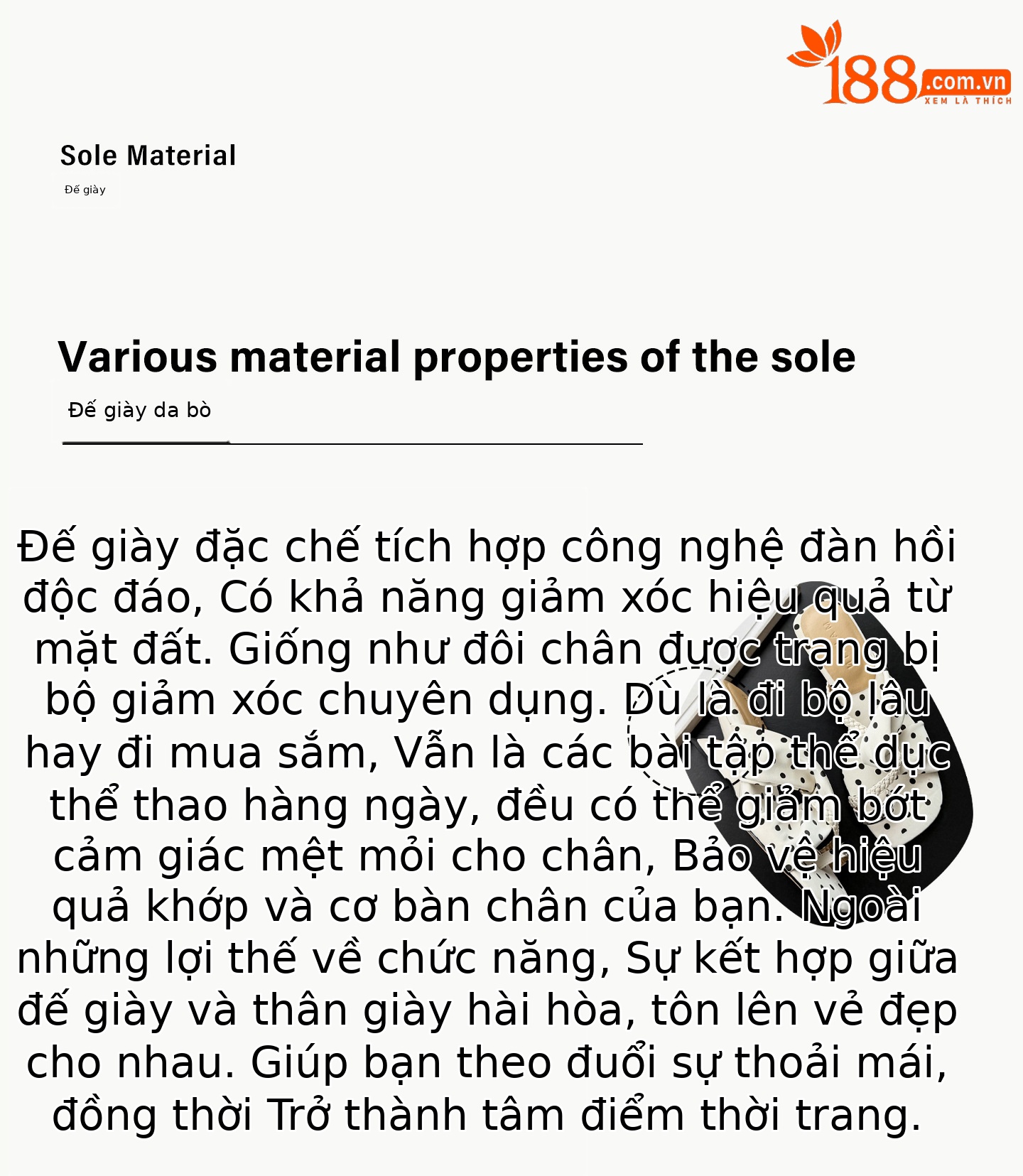 Dép sandal nữ xỏ ngón đế bệt mũi vuông, quai chữ T da thật đan chéo, phong cách thanh lịch — Chấm bi trắng, màu nâu, màu trắng ngà chi tiết 3