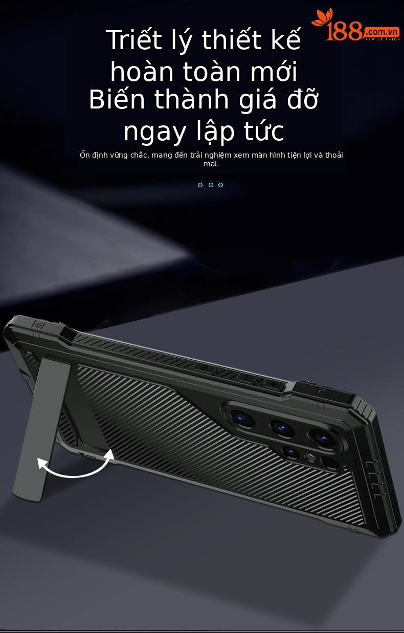 Ốp lưng kim loại chống sốc cho Samsung S25 Ultra, S25 Plus, S24 Ultra, S26 Ultra – có giá đỡ, chống bụi, chống rơi, thiết kế full wrap bảo vệ toàn diện — đen, đỏ chi tiết 5