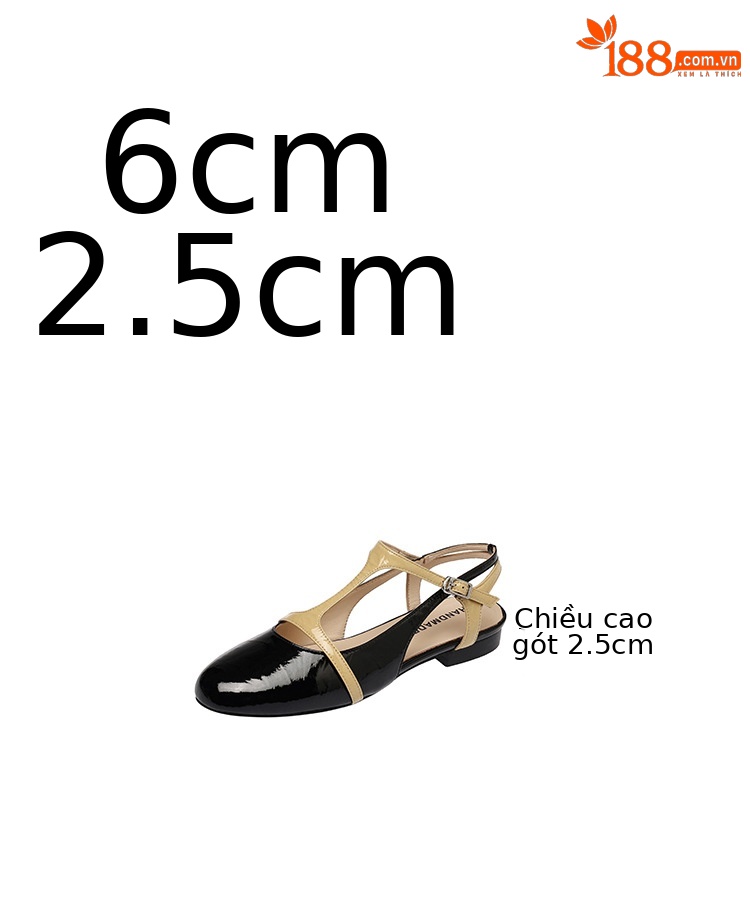 Sandal nữ quai chữ T đế bệt phối màu thời trang — đen chi tiết 2