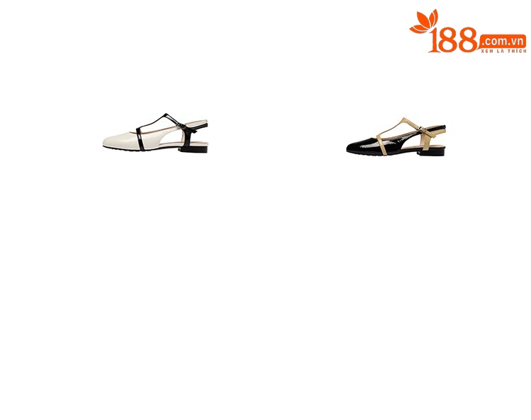 Sandal nữ quai chữ T đế bệt phối màu thời trang — đen chi tiết 3