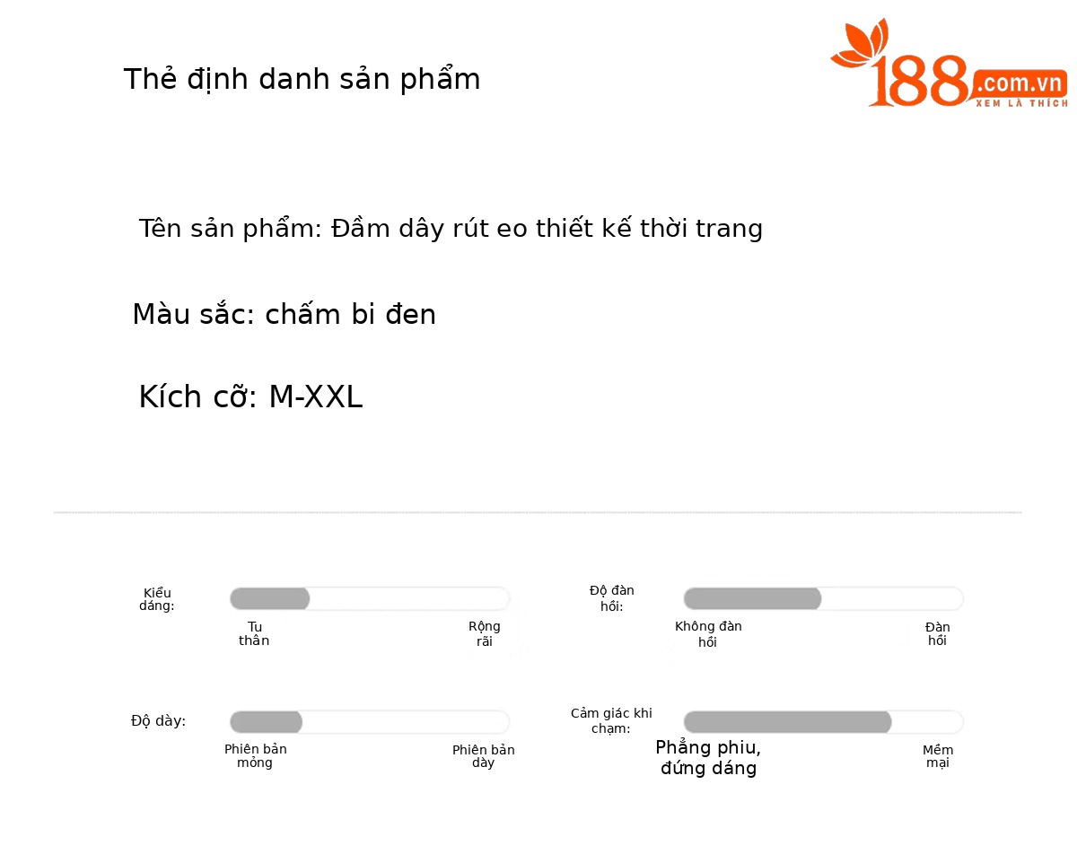 Đầm chữ A eo thắt dây tay ngắn cổ điển dáng midi — màu đen, Điểm sóng chi tiết 10