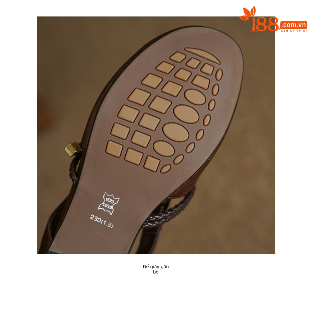 Dép sandal nữ bao đầu quai chữ V đế bệt cỡ lớn 33–42 — màu nâu chi tiết 18