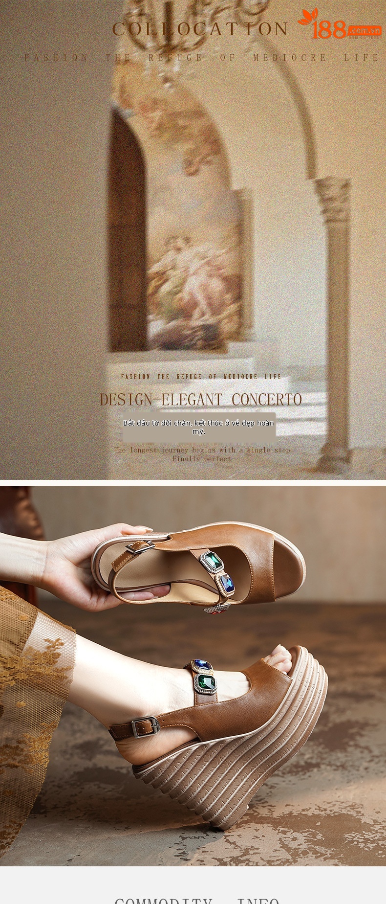 Sandal cao gót nữ hở mũi đế xuồng 12 cm, phối đá màu thời trang — màu nâu, màu mơ chi tiết 1