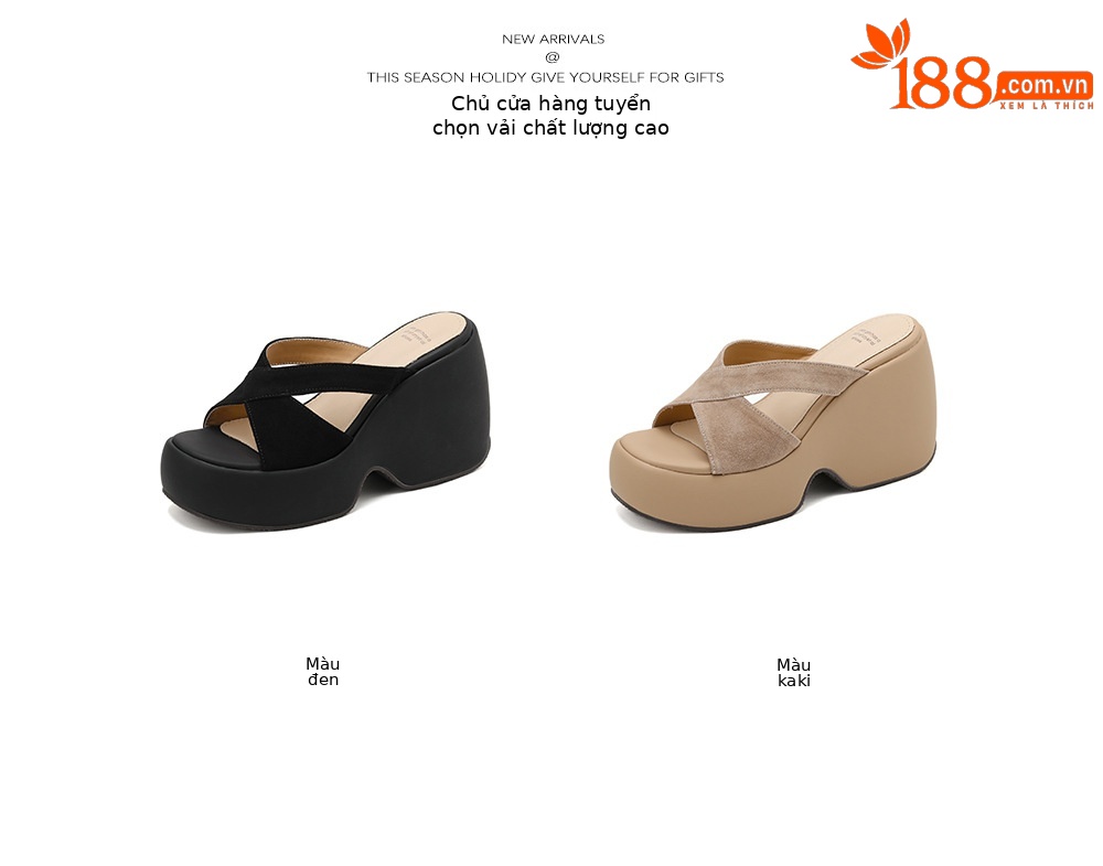 Sandal cao gót nữ quai ngang đế xuồng platform gót siêu cao 12 cm — màu đen, màu mơ chi tiết 4