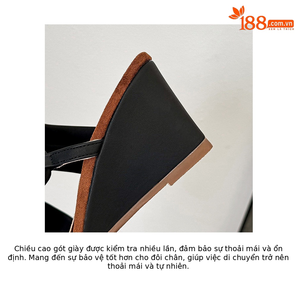 Sandal cao gót nữ mũi vuông quai ngang đế xuồng hở mũi phong cách Pháp — màu đen, màu mơ chi tiết 19