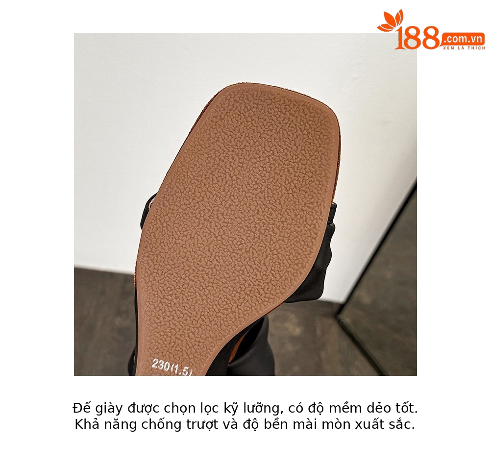Sandal cao gót nữ mũi vuông quai ngang đế xuồng hở mũi phong cách Pháp — màu đen, màu mơ chi tiết 20
