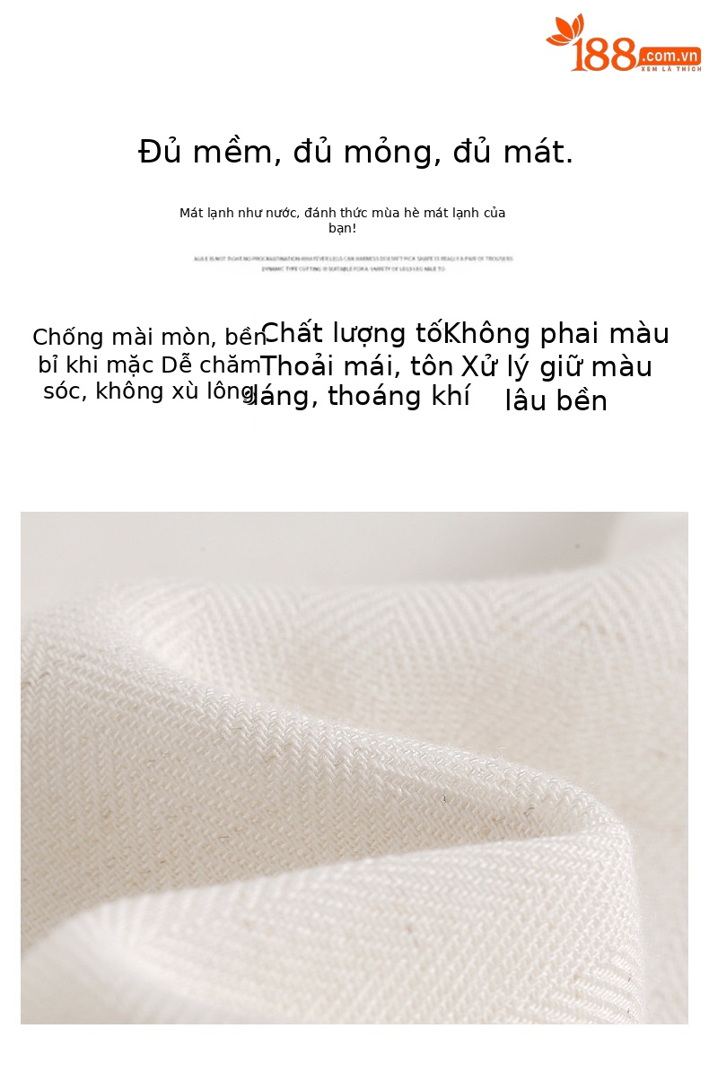 Quần culottes nữ ống rộng vải linen phối sọc, cạp cao dáng suông — Sâu Xám - Cao chi tiết 3