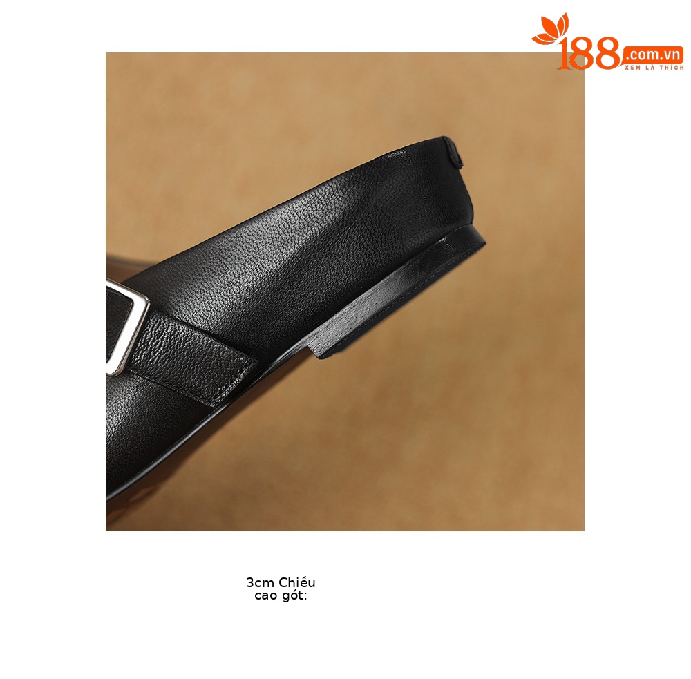 Sandal nữ quai chữ V đế bệt mũi tròn hở gót — đen chi tiết 13