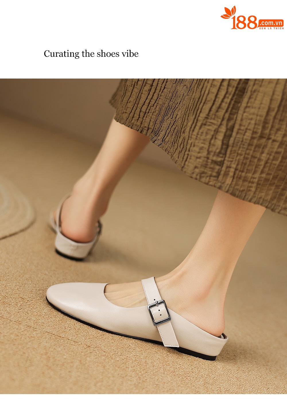 Sandal nữ quai chữ V đế bệt mũi tròn hở gót — đen chi tiết 18