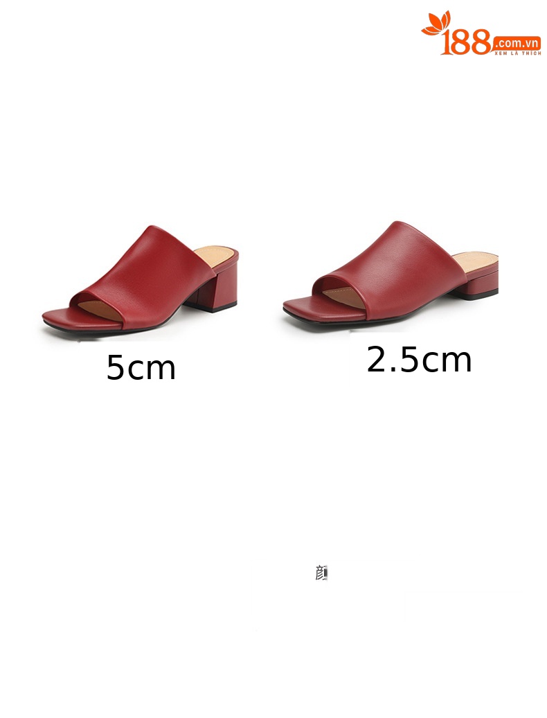 Sandal hở mũi nữ gót thấp quai ngang đế bằng 2,5 cm — Hạnh sắc (cao 2,5 cm) chi tiết 3