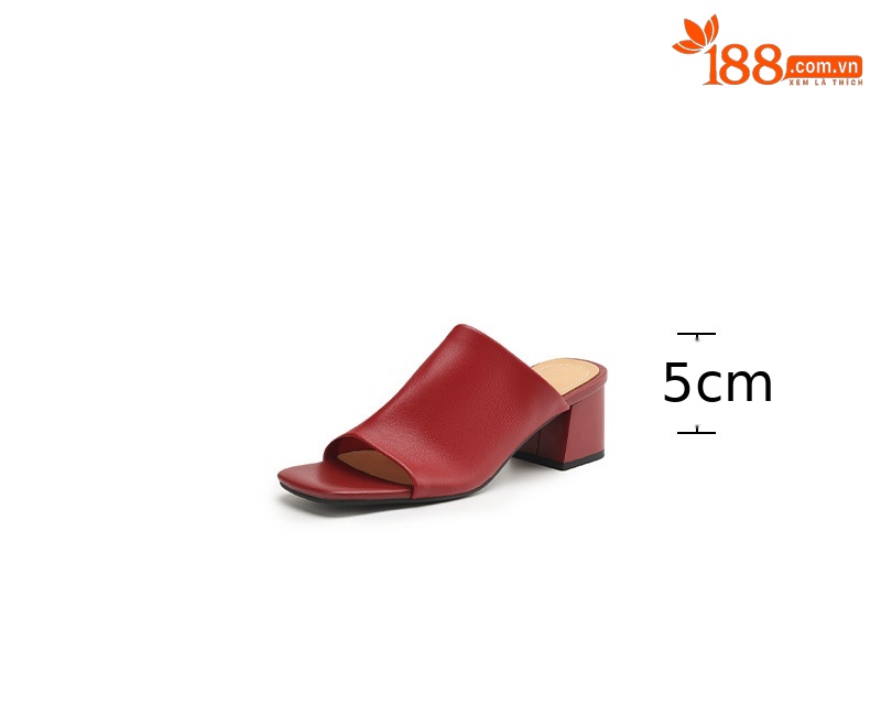 Sandal hở mũi nữ gót thấp quai ngang đế bằng 2,5 cm — Hạnh sắc (cao 2,5 cm) chi tiết 4