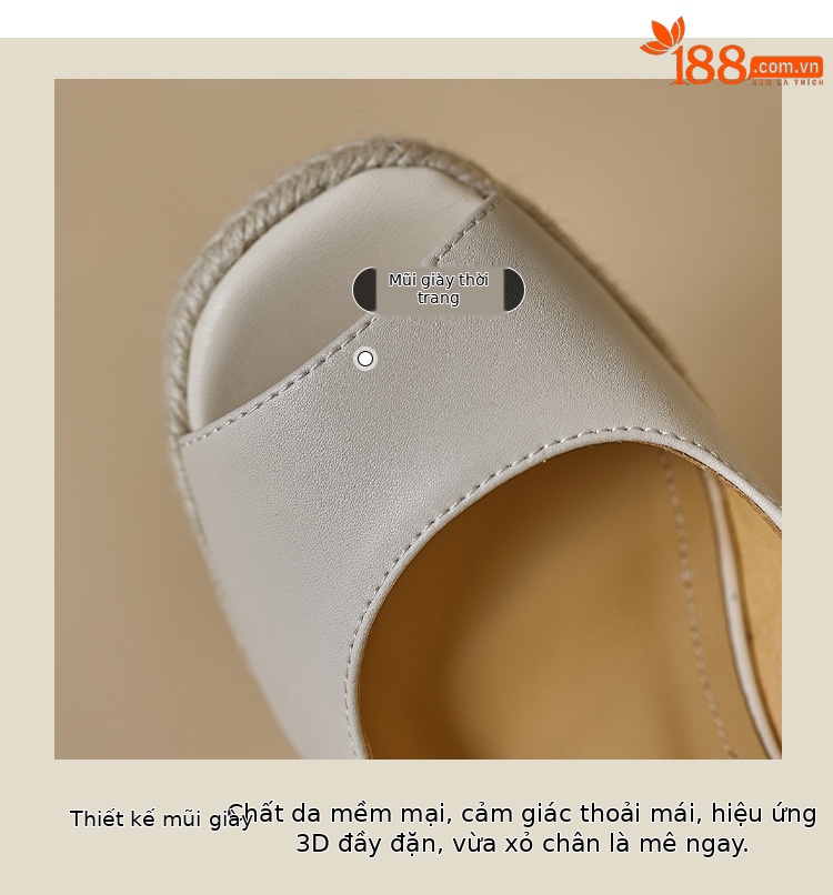 Sandal cao gót nữ hở mũi quai ngang đế xuồng gót 9 cm — màu trắng ngà, bạc chi tiết 4