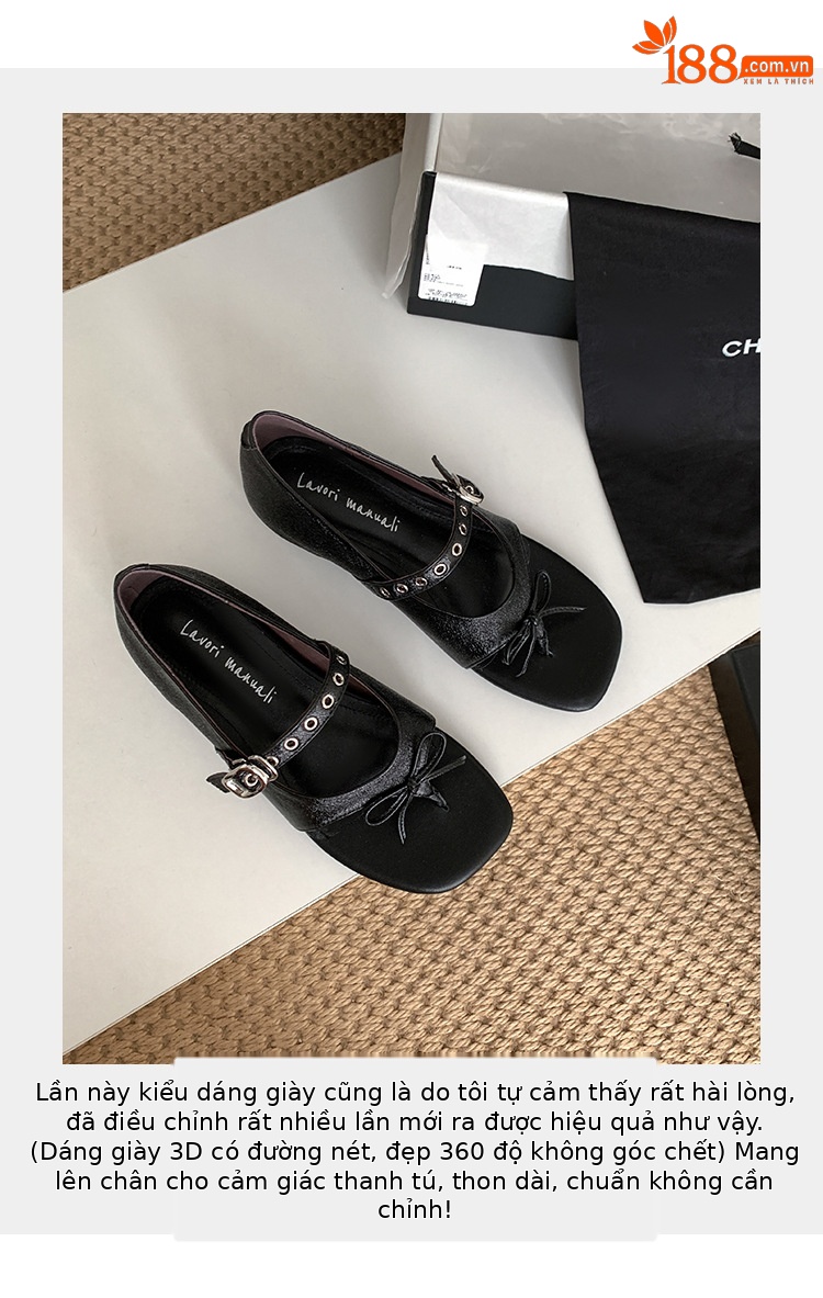 Sandal xỏ ngón đế bệt thiết kế độc đáo nơ bướm quai ngang La Mã — màu đen, màu mơ, bạc chi tiết 2