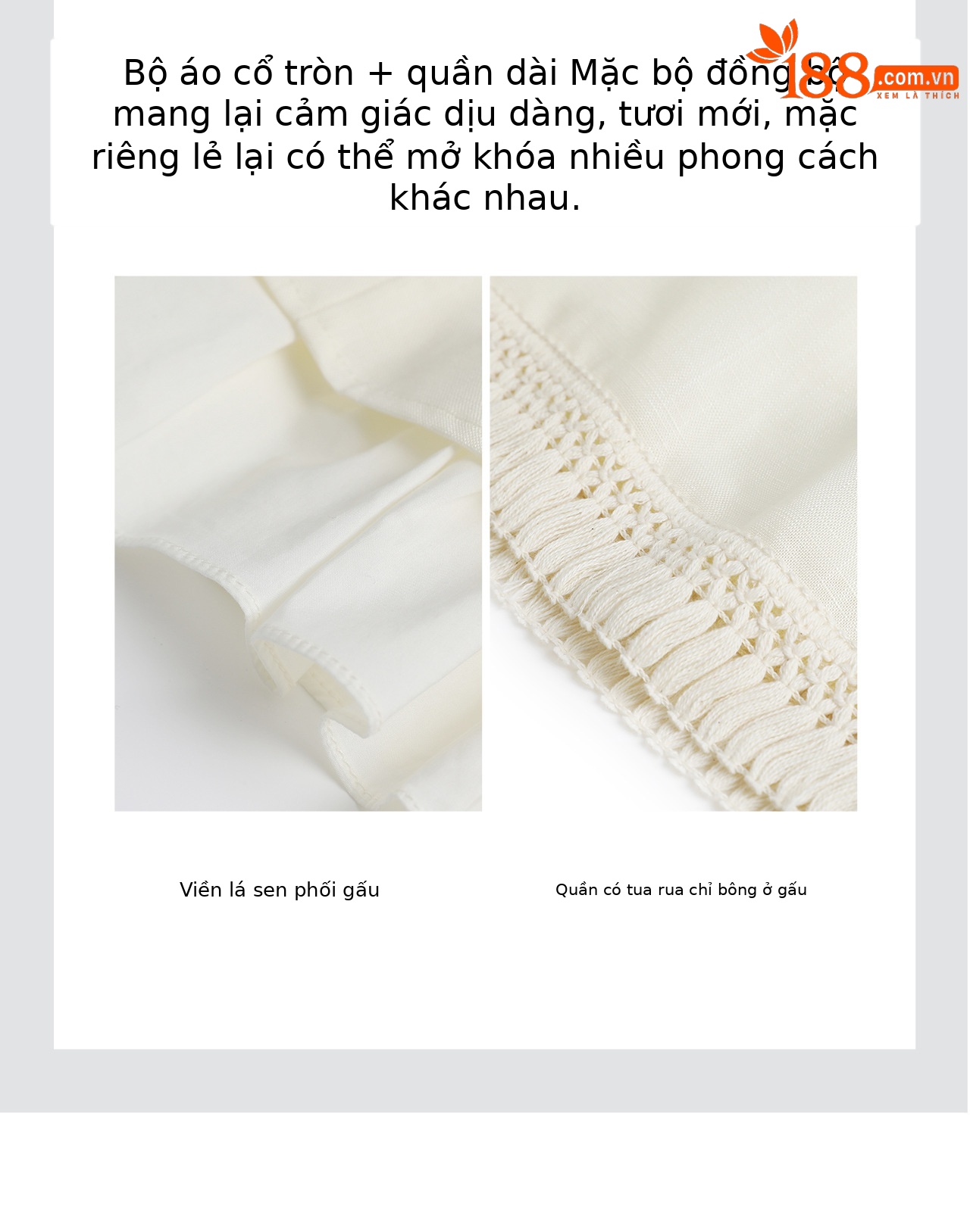 Bộ áo gi lê viền lá sen kết hợp quần short nữ mùa hè — màu mơ chi tiết 10
