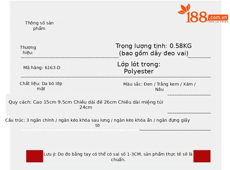 Túi đeo chéo da bò thật nữ dáng vuông phong cách Hàn Quốc — màu nâu chi tiết 9