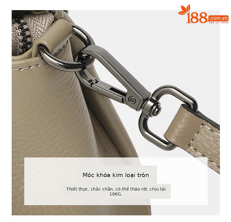 Túi đeo chéo da bò thật nữ dáng vuông phong cách Hàn Quốc — màu nâu chi tiết 17