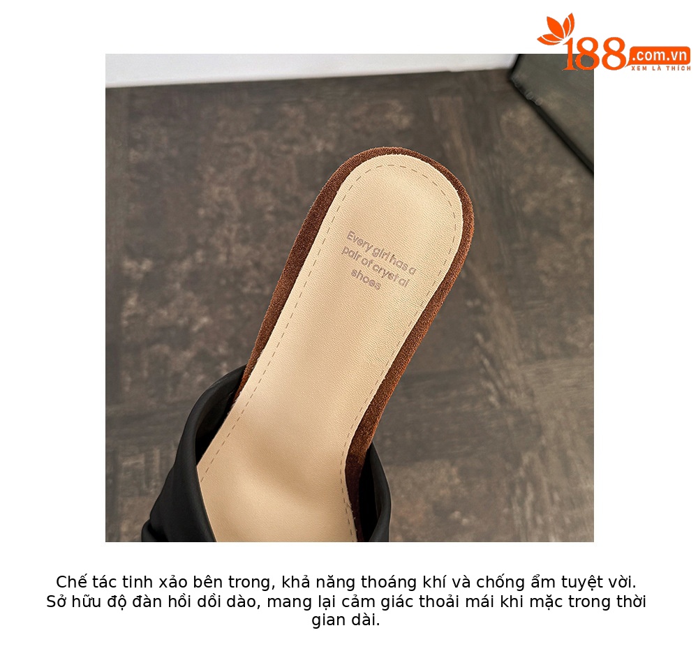 Sandal cao gót nữ hở mũi mũi vuông quai ngang nơ bướm — màu đen, màu mơ chi tiết 19