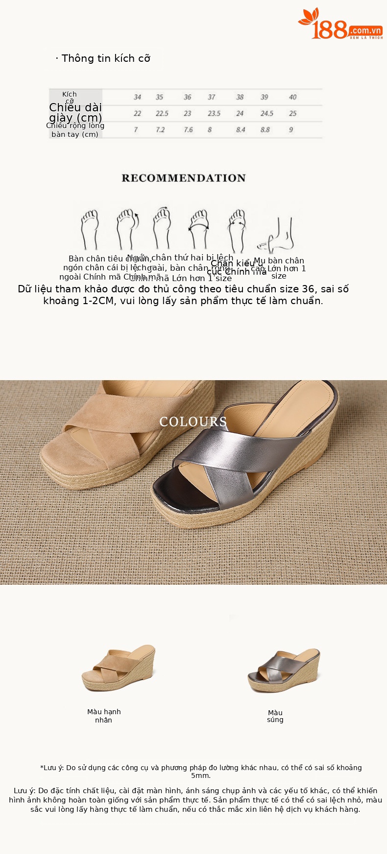 Dép sandal nữ quai chéo đế xuồng bện cói gót cao 5 cm — Da lộn màu hạnh nhân, Da bò thượng hạng màu súng chi tiết 3