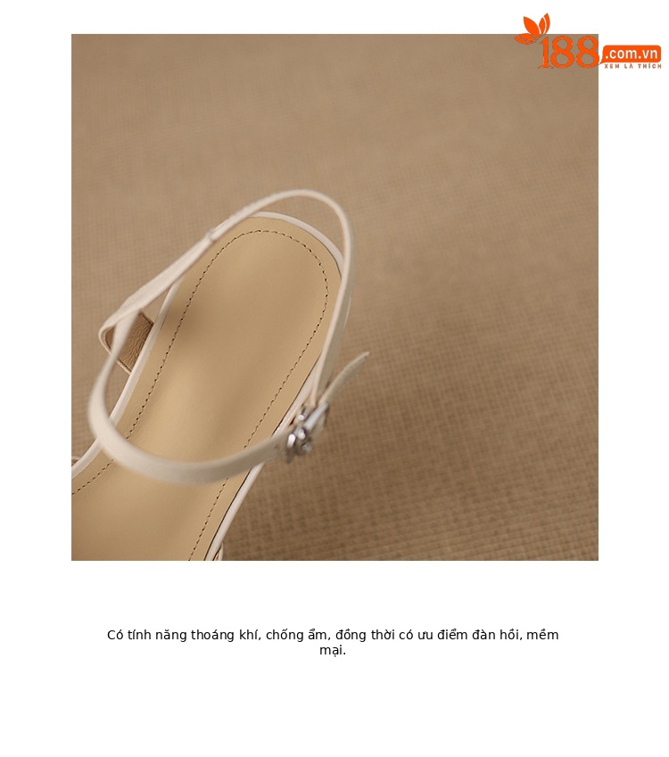 Sandal cao gót nữ hở mũi quai ngang đế xuồng bện cỏ — màu trắng ngà, màu mơ chi tiết 16