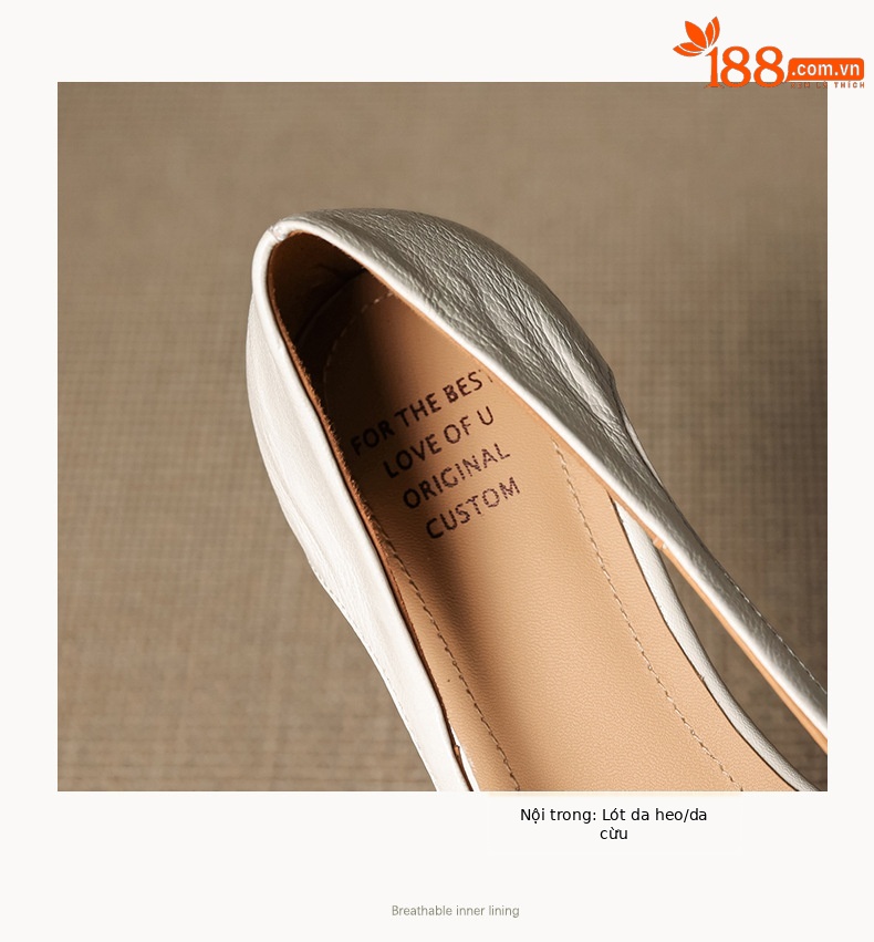 Sandal nữ mũi nhọn đế bệt quai mảnh hở bên hông hoa tím — đen chi tiết 18