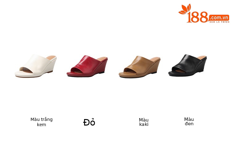 Sandal hở mũi nữ da dê gót nêm 5,5 cm quai ngang kiểu Hàn — đen chi tiết 4