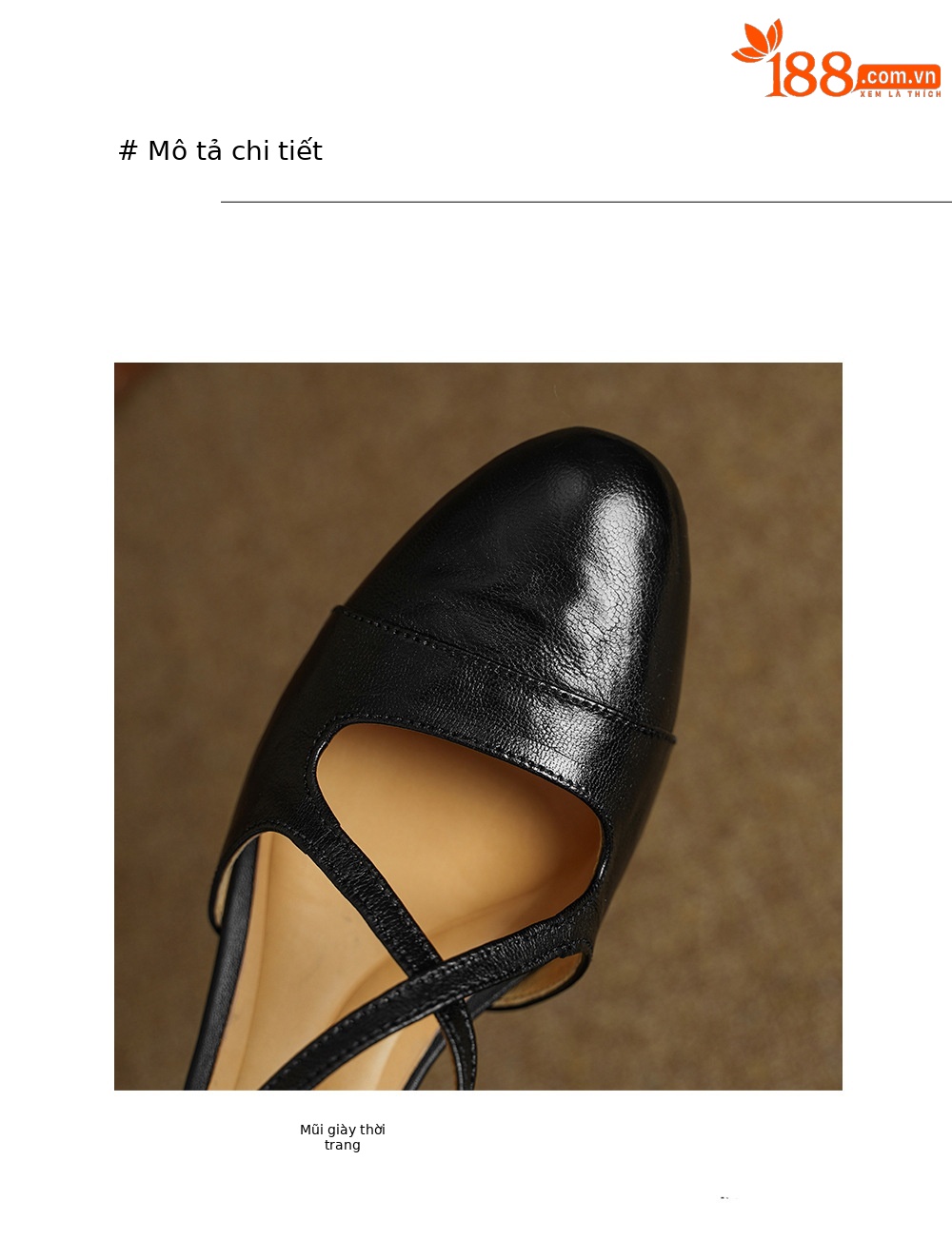 Giày sandal cao gót nữ quai ngang mũi nhọn da dê, gót vuông ổn định — đen chi tiết 20
