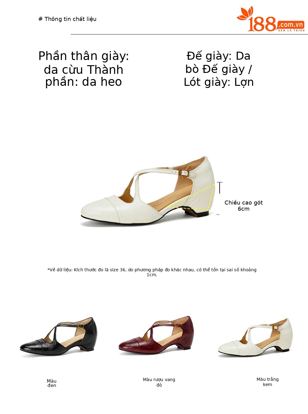 Giày sandal cao gót nữ quai ngang mũi nhọn da dê, gót vuông ổn định — đen chi tiết 1
