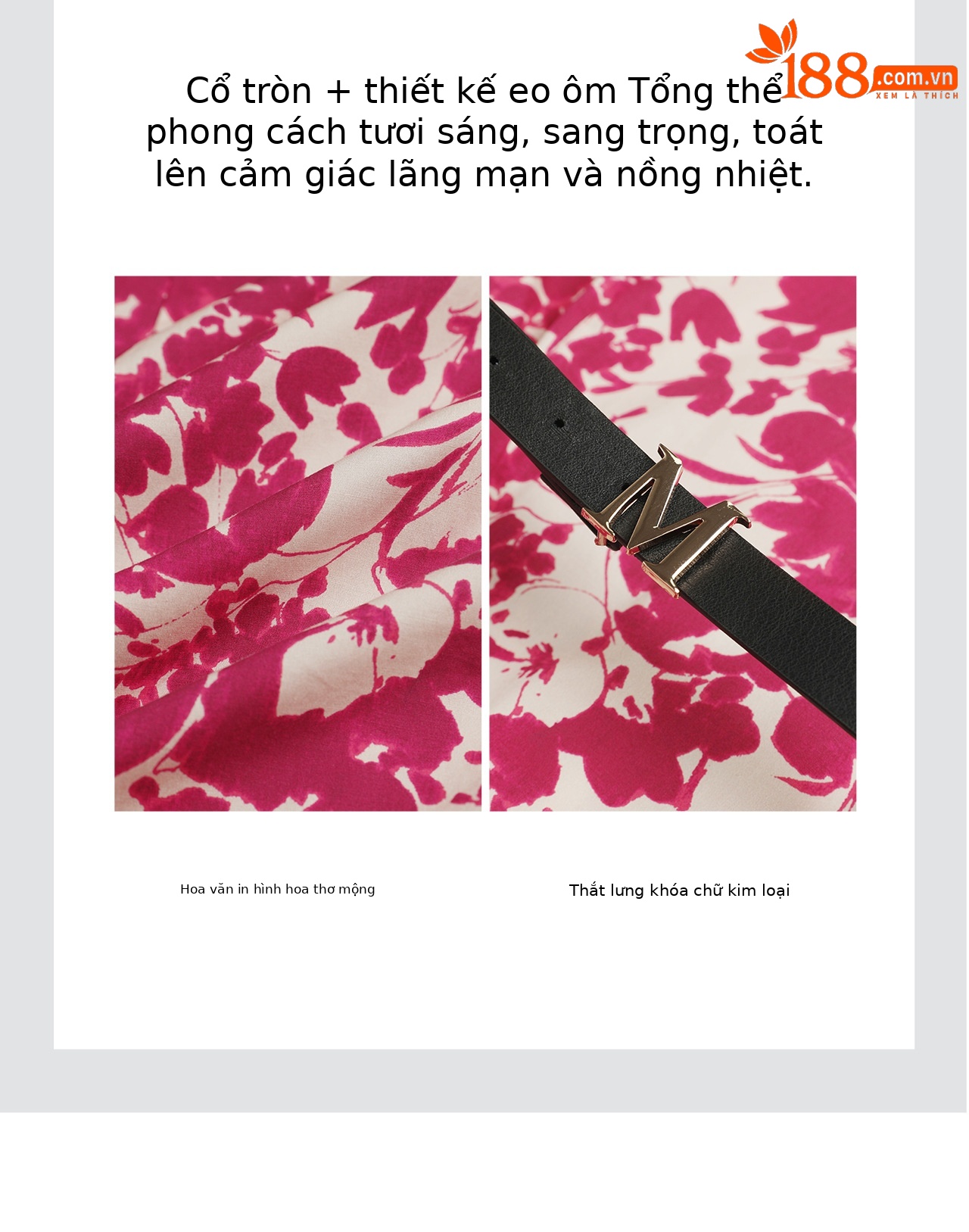 Đầm maxi nữ thắt eo in họa tiết kỳ nghỉ, chất cotton cao cấp không tay — màu hồng đậm chi tiết 9