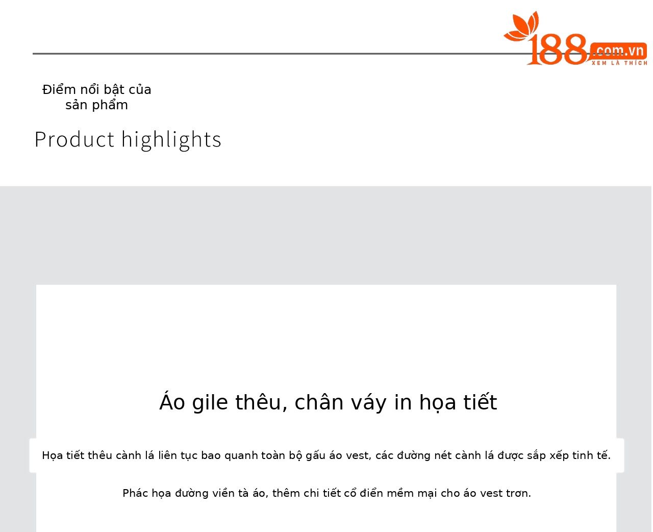 Bộ váy nữ gồm áo khoác gile và chân váy in họa tiết thắt lưng thun — màu sắc chi tiết 8