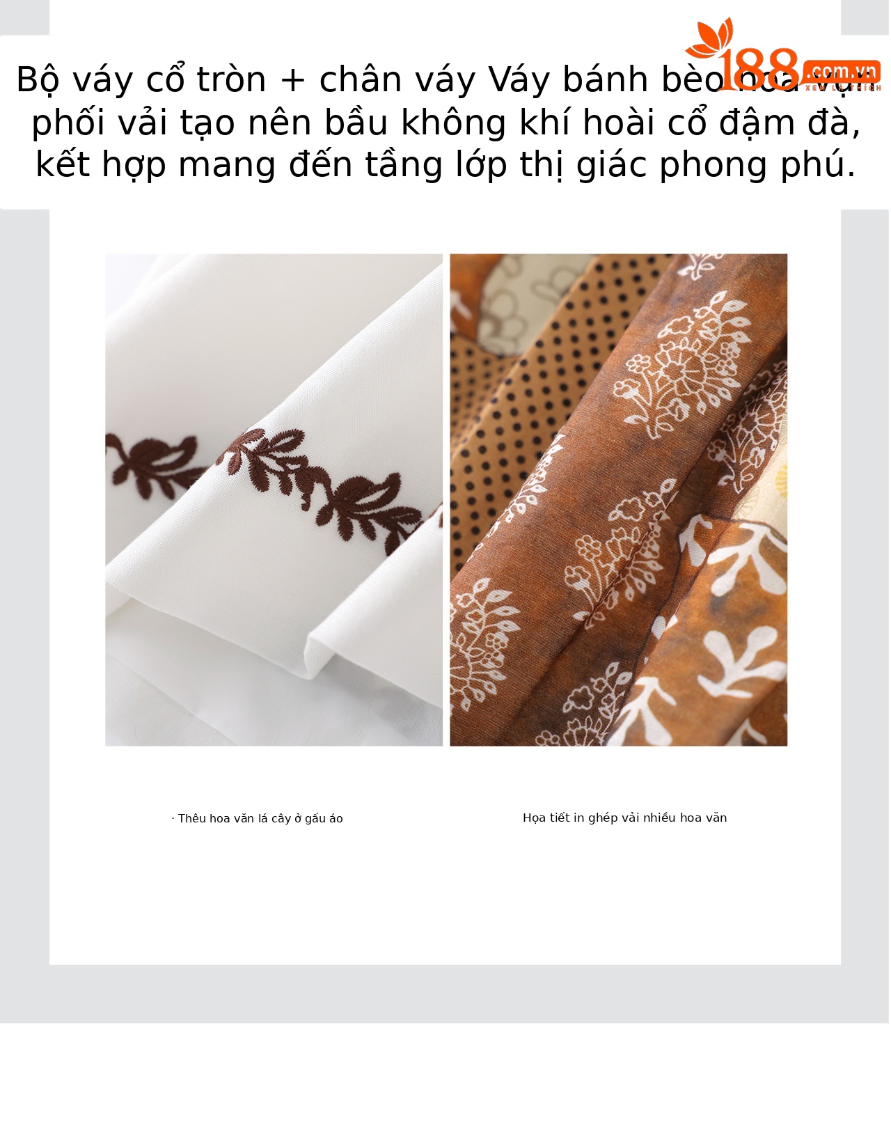 Bộ váy nữ gồm áo khoác gile và chân váy in họa tiết thắt lưng thun — màu sắc chi tiết 10