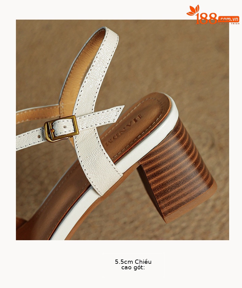 Sandal cao gót nữ quai ngang mũi kín da cừu dệt rỗng phong cách vintage — đen chi tiết 21