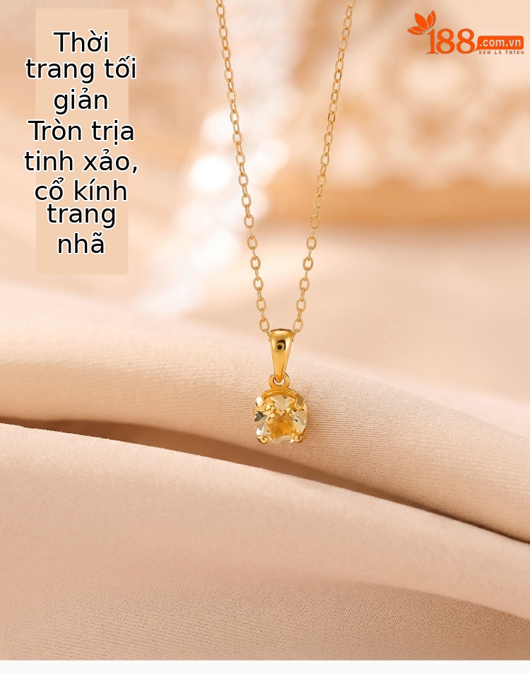 Mặt dây chuyền bạc S925 mạ vàng pha lê hình móng vuốt đơn giản tinh tế — Mặt dây chuyền đơn (không bao gồm chuỗi) chi tiết 1