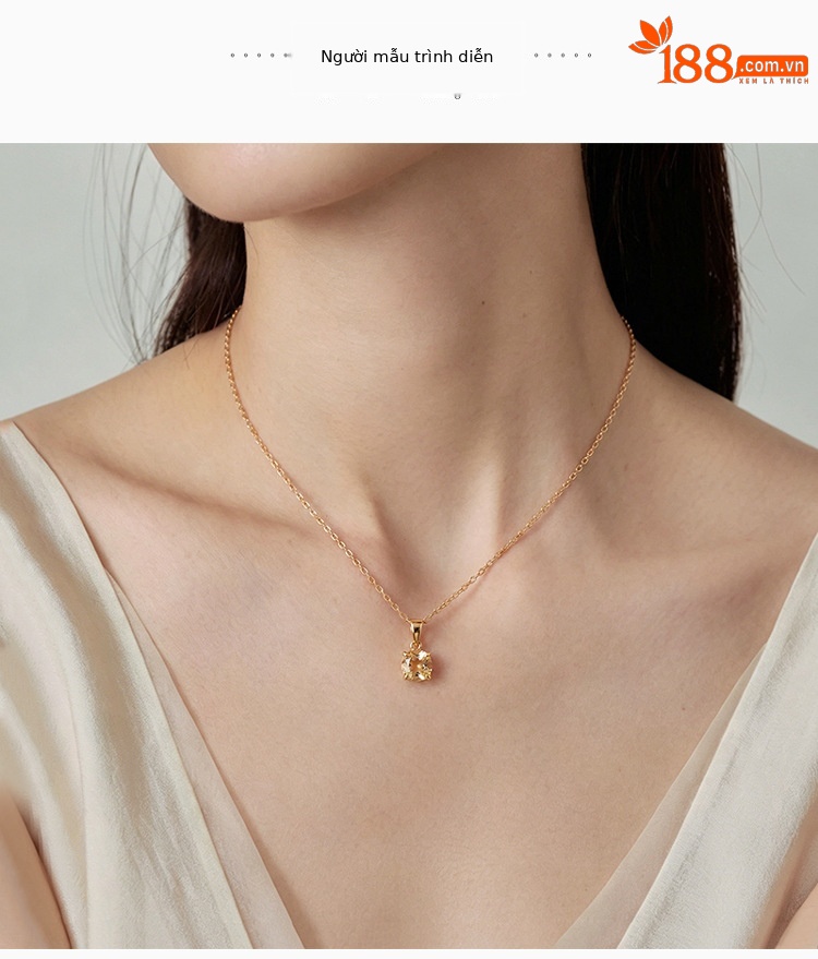 Mặt dây chuyền bạc S925 mạ vàng pha lê hình móng vuốt đơn giản tinh tế — Mặt dây chuyền đơn (không bao gồm chuỗi) chi tiết 3