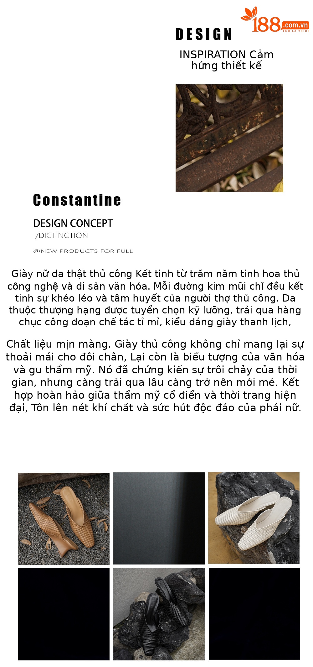 Dép mule nữ đan mũi vuông gót xuồng thoáng khí — màu đen, màu trắng ngà, màu mơ chi tiết 1