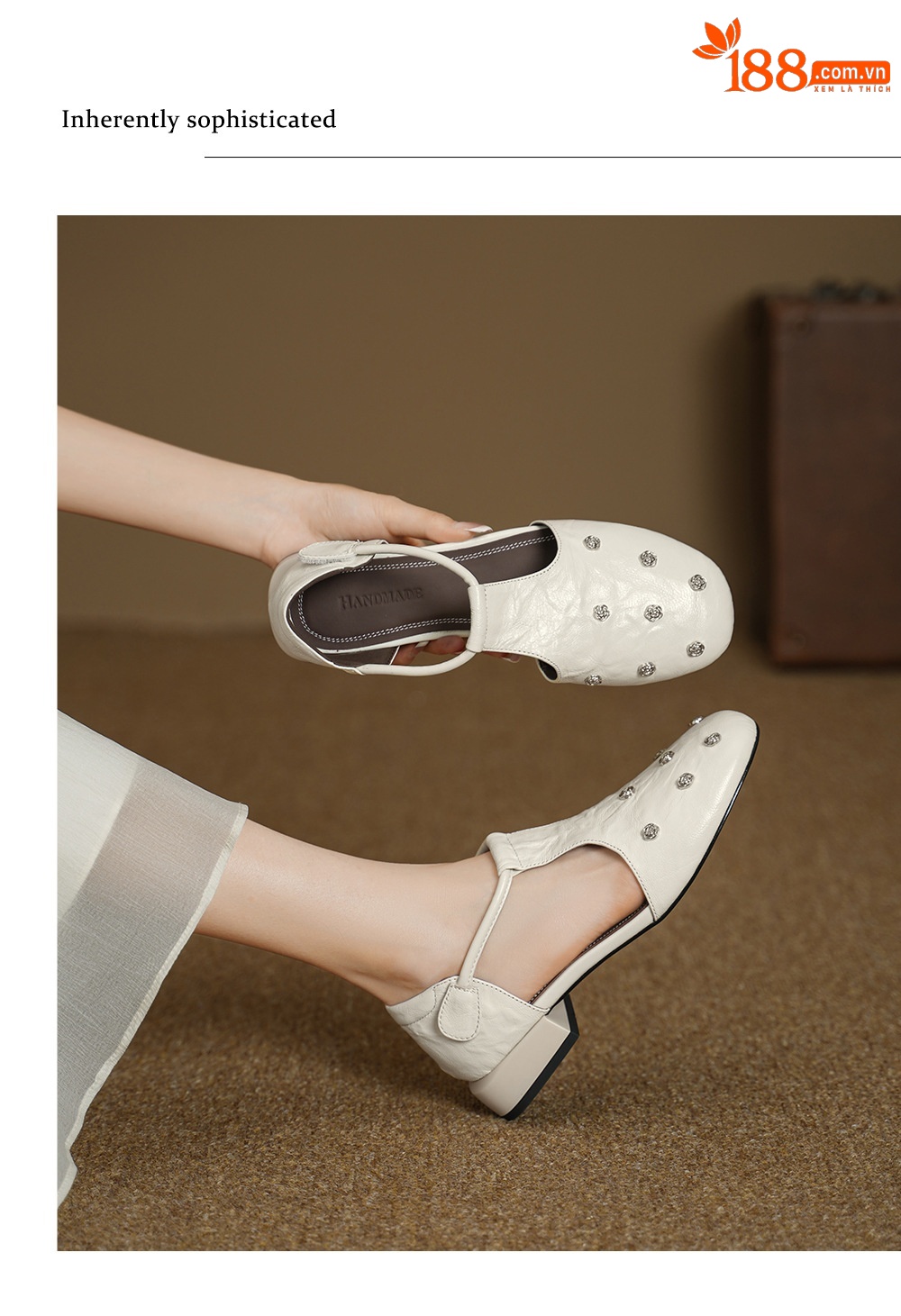 Sandal nữ quai ngang gót vuông ổn định, mũi kín, quai chữ T, form rộng cỡ lớn 33–42 — đen chi tiết 3