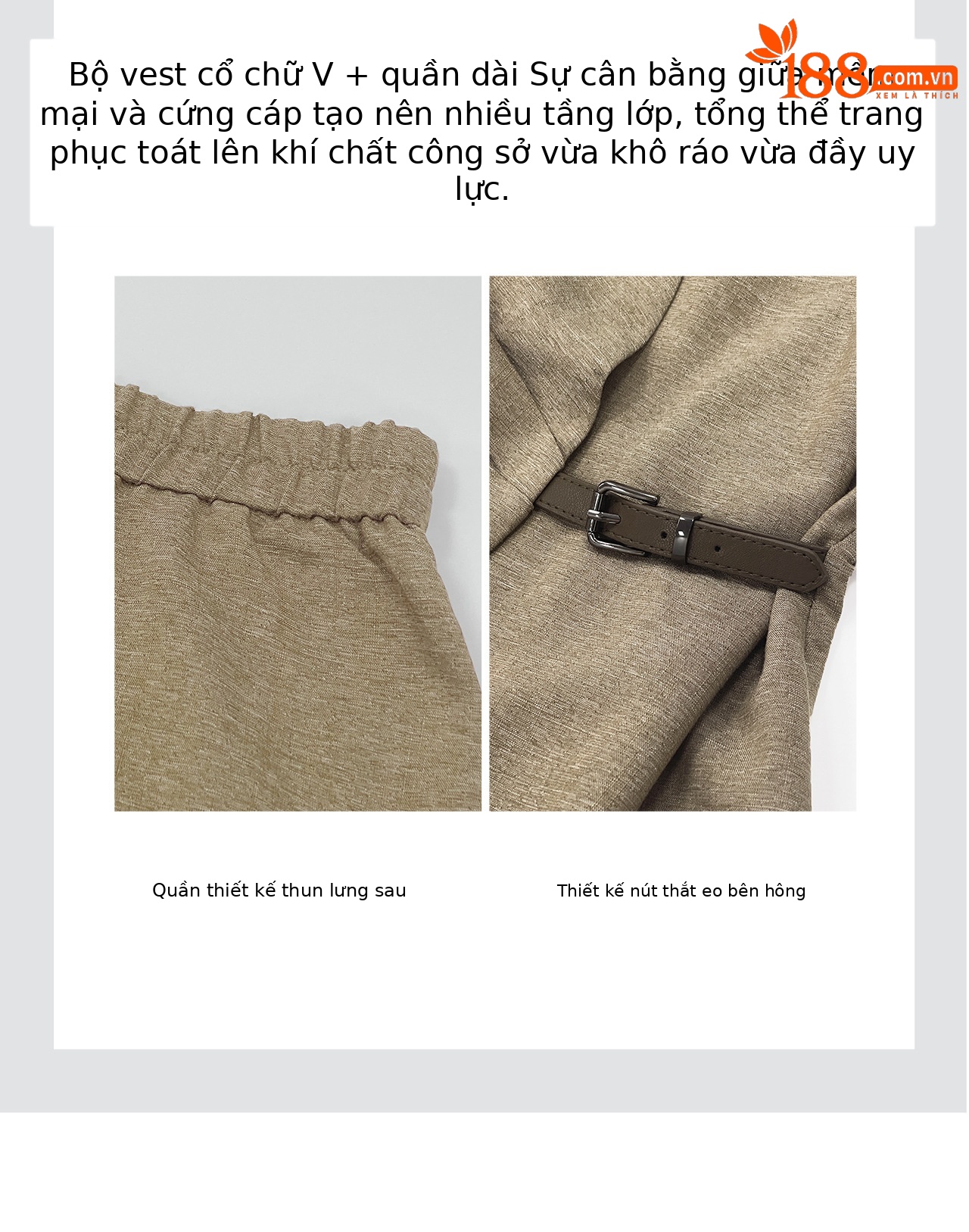 Set áo khoác gile nữ phong cách Old Money kết hợp quần ống rộng — màu đen chi tiết 10