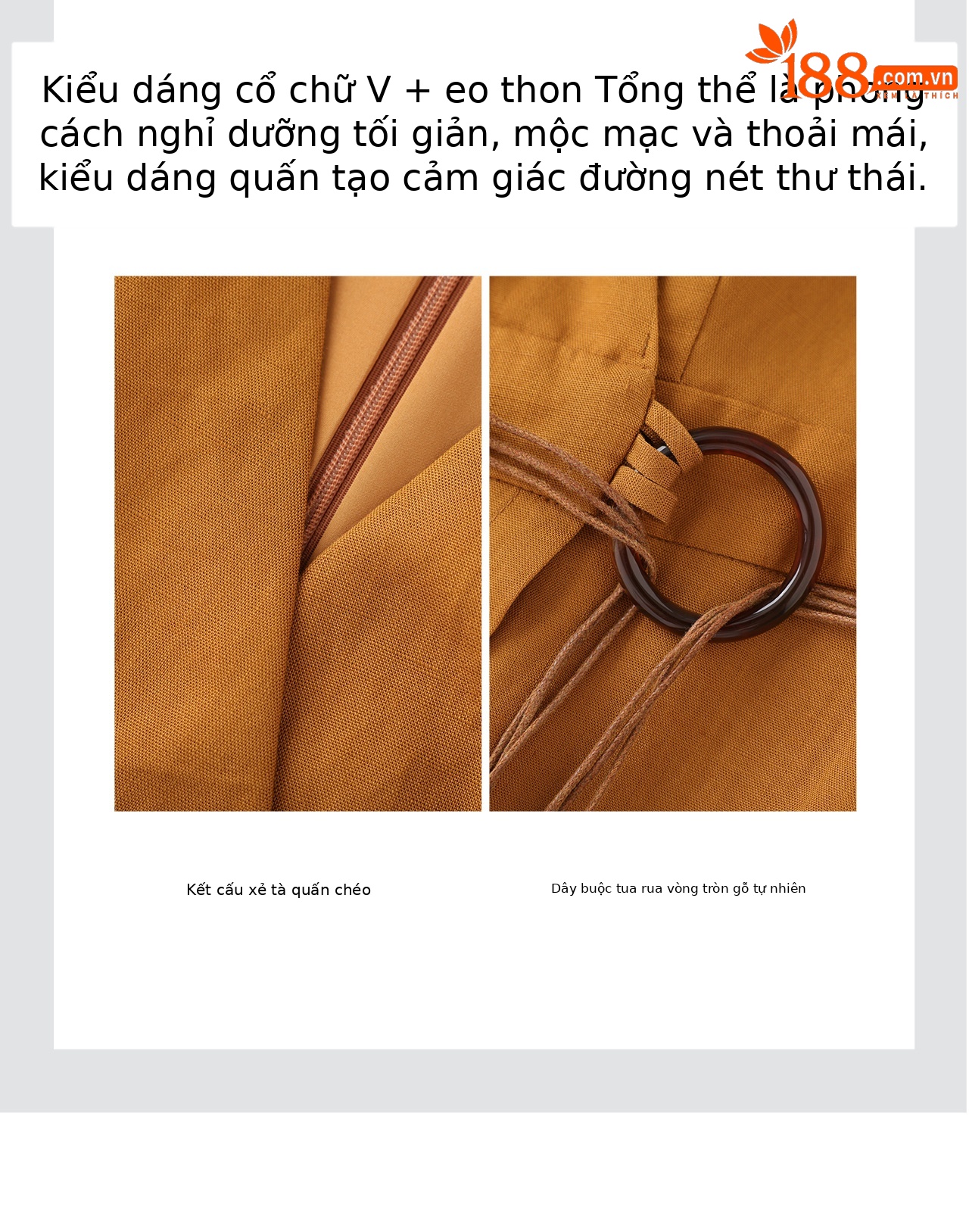 Đầm maxi nữ thắt eo phong cách Old Money chất liệu vải gai phối lụa — màu trắng ngà chi tiết 9