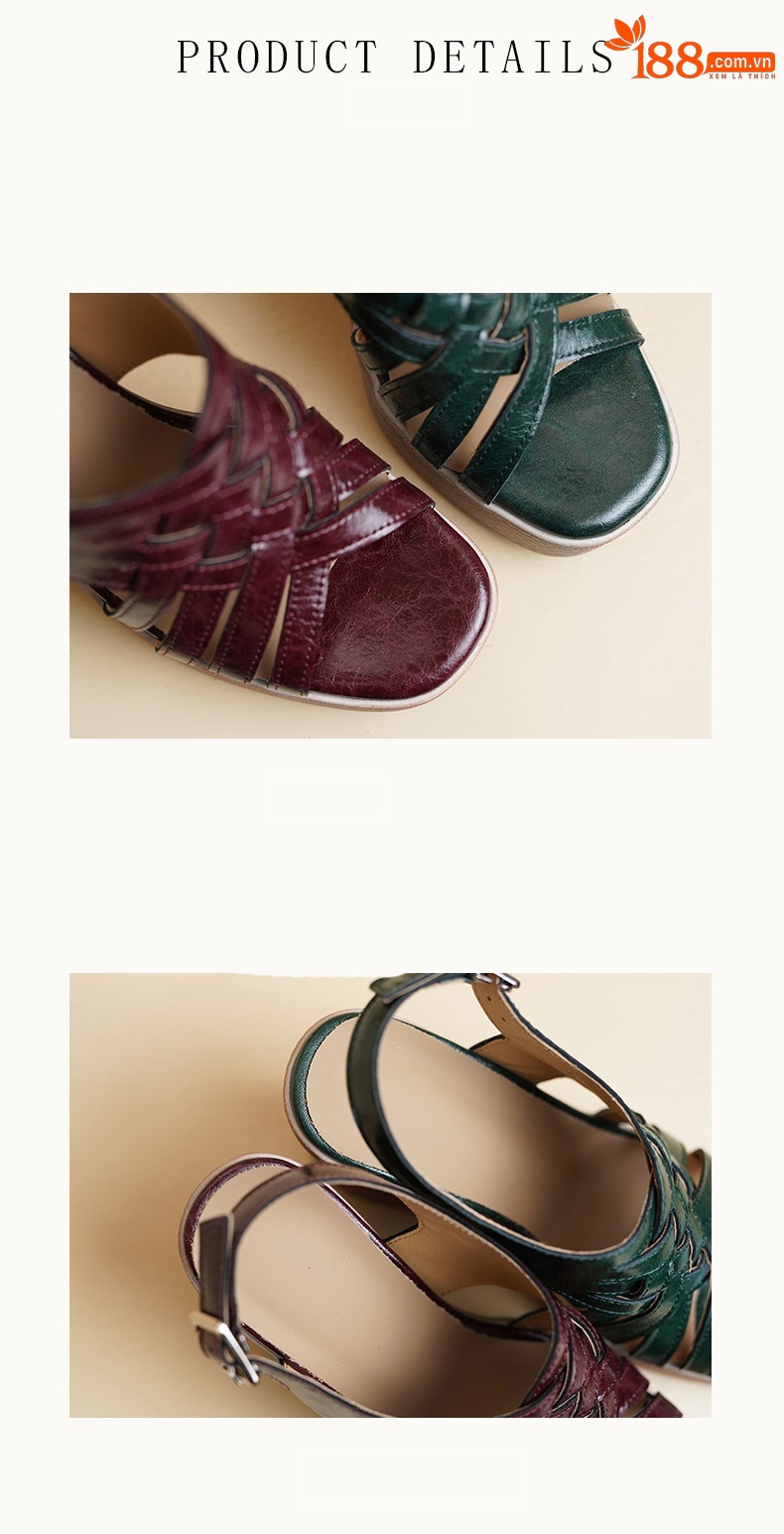 Sandal cao gót nữ hở mũi quai ngang khóa, gót 10.5 cm — đen chi tiết 10