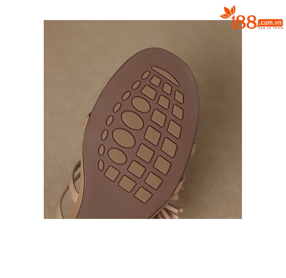 Sandal cao gót nữ hở mũi đế xuồng đính đá pha lê, gót 5 cm, chất da bò mềm — màu trắng ngà chi tiết 13
