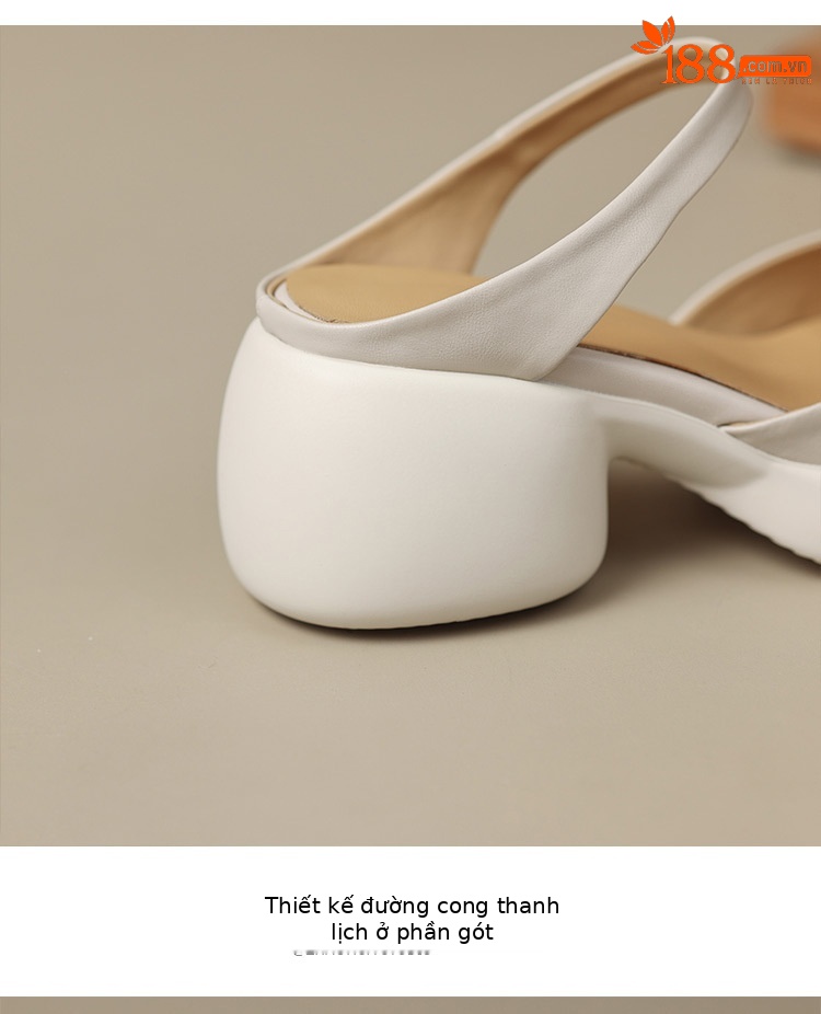 Sandal cao gót hở mũi nữ phong cách Pháp đế dày chống trượt — màu đen, màu trắng ngà, màu vàng chi tiết 7